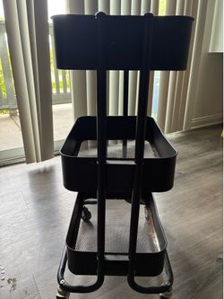 Black rolling cart