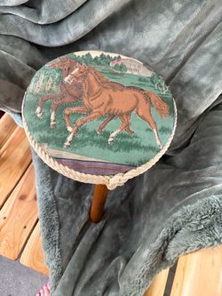 Vintage Horse Mini Stool and Large Print