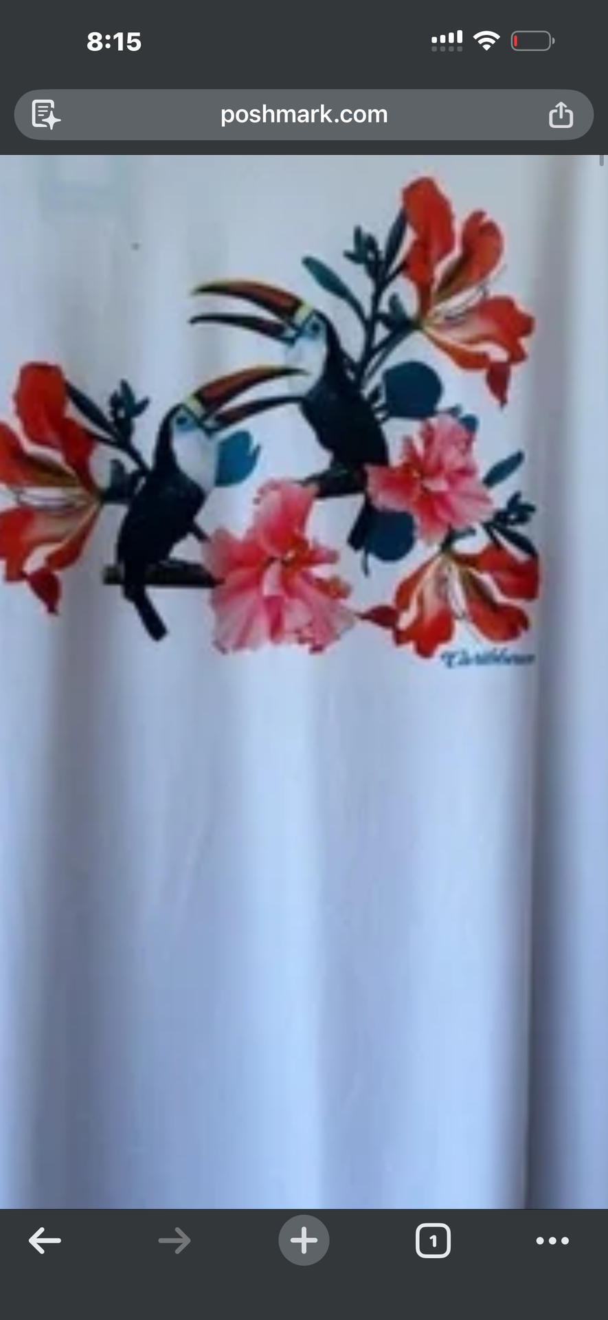 Roundtree & Yorke Caribbean Isle Breeze performance shirt featuring a toucan graphic sz L