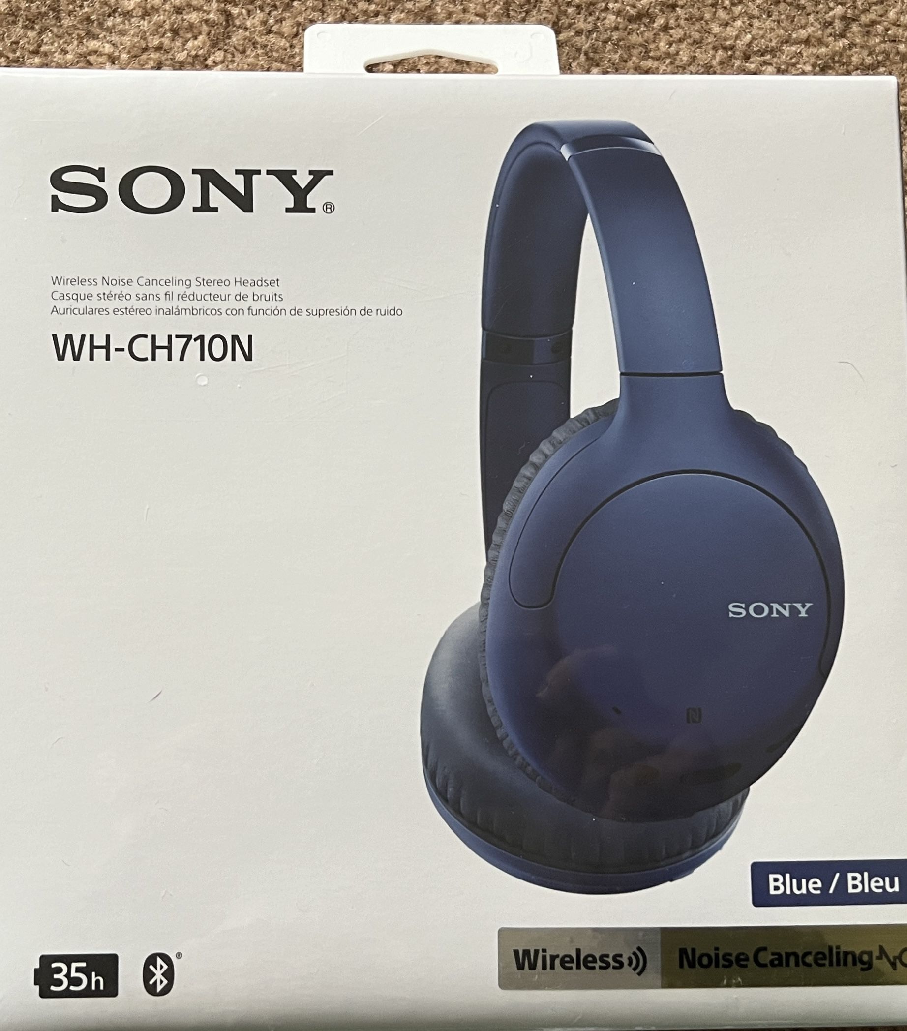 Sony WH-CH710N Blue Wireless  + Case