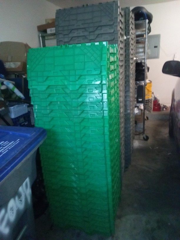 Grey & Green Bins (Crates/Totes) @ $3 Each