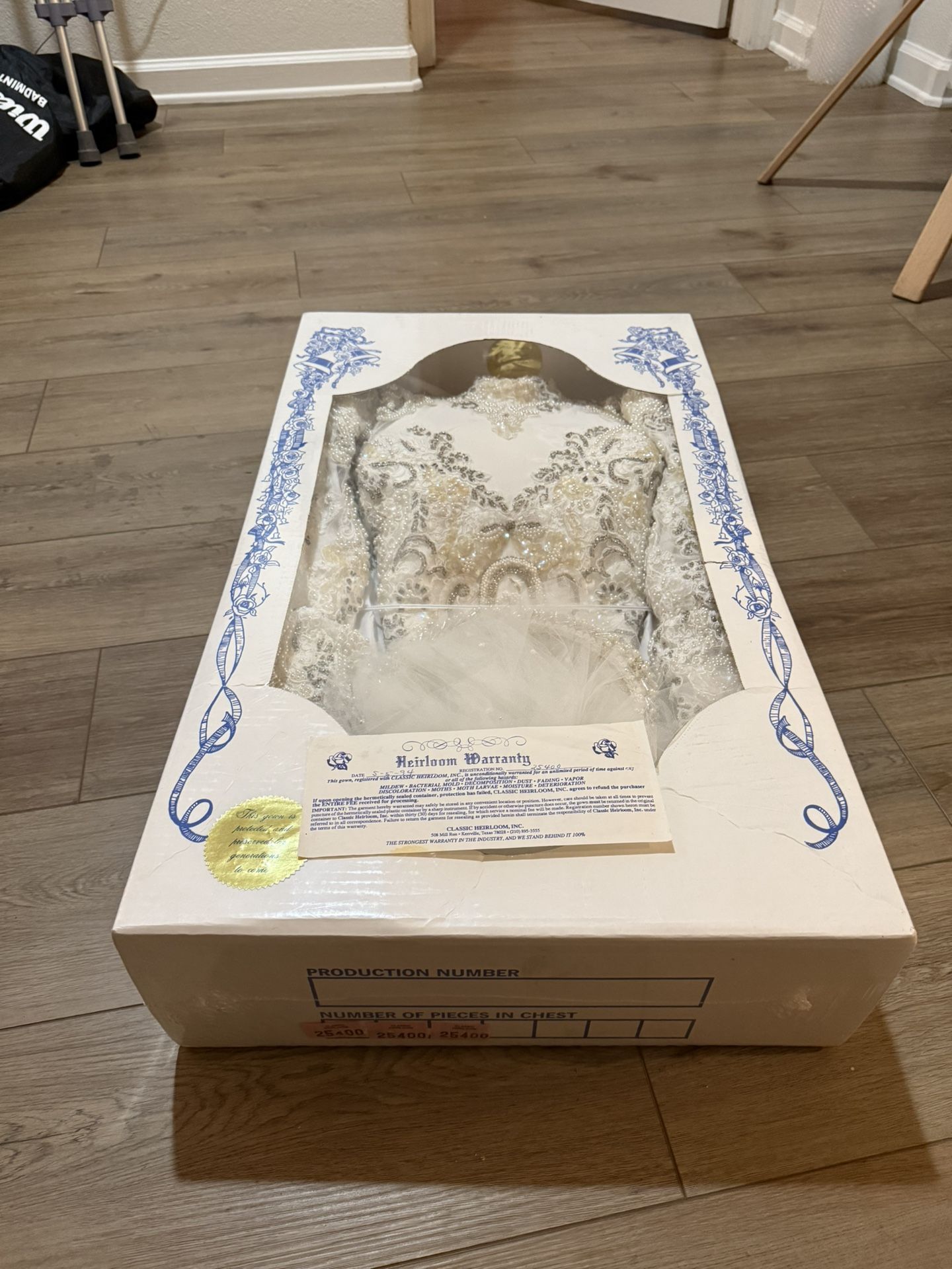 Vintage 1993 Heirloom Wedding Dress – Worn Once | Professionally Preserved by Classic Heirloom | Size Small