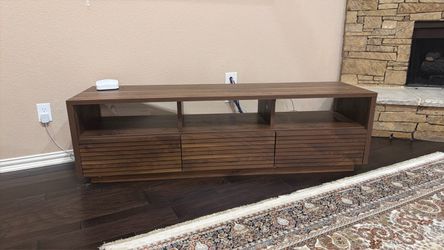 Modern Walnut TV Stand with Storage