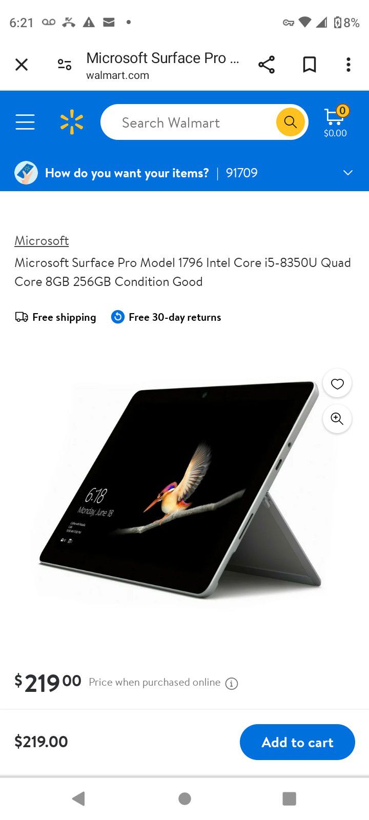 Microsoft Surface Pro Model 1796