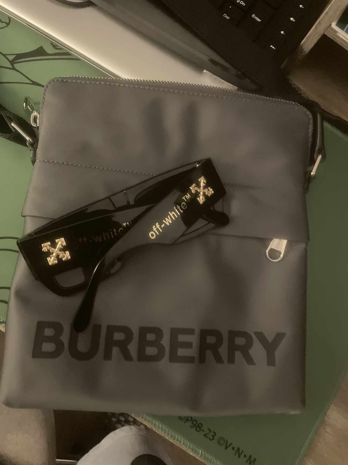 Burberry Logo Print Nylon Crossbody Bag 