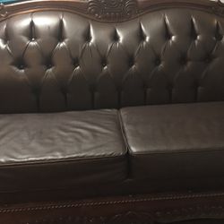 Brown Leather Sofa And Love Seat