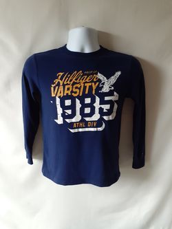 Tommy Hilfiger boys navy long-sleeve graphic top M (8-10)