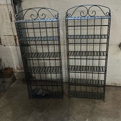 2 Black Metal Racks