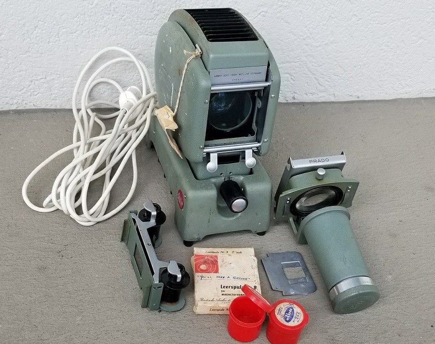Leitz Wetzlar Prado Slide Projector WORKS! Negative Roll Viewer RARE!