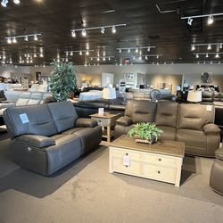 Grey Power Reclining Couch And Loveseat