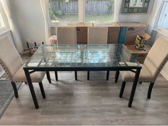 Glass Dining Table with chairs