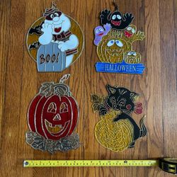 Vintage sun catchers Halloween window ornaments