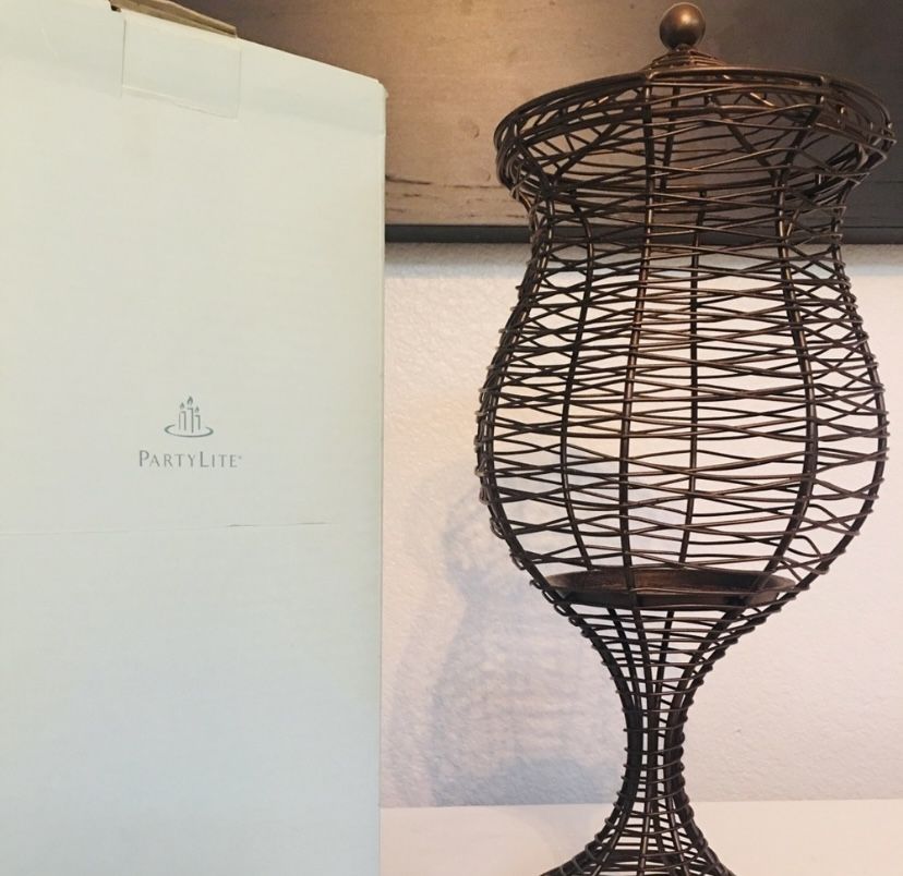 Partylite Apothecary Bronze Pillar Candle Holder