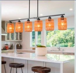 4 Light Boho Coastal. Hight Adjustable, Matte