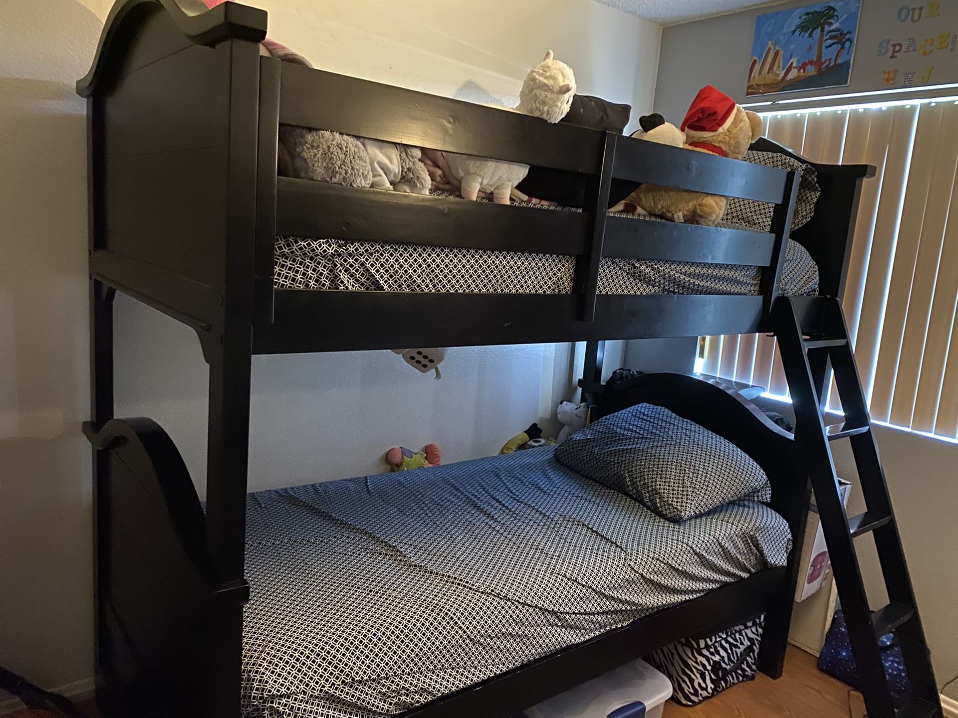 Twin size solid wood bunk beds (frame only)