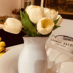 white silk flowers 