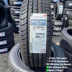 215/60R16 Kumho Solus New Set of Tires Installed and Balanced Set de Llantas Nuevas Instaladas y Balanceadas