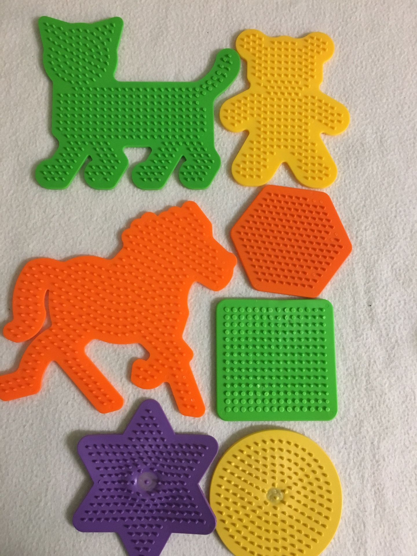7 Large Pegboards for Perler Beads ( Teddy bear, circle, start, square, hexagon, cat, horse)