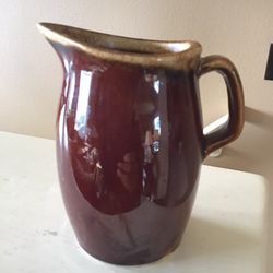 Vintage Hull USA Pottery Brown Drip Creamer Pitcher