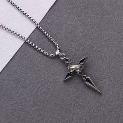 Vintage Cross Pendant Necklace for Men Women 