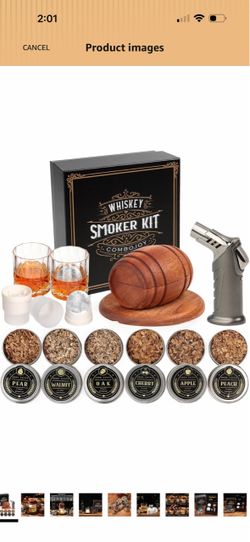 Brand New Whiskey Cocktail Smoker Kit 6 flavors Perfect Gift gwith torch NO BUTANE