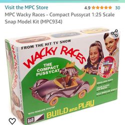 Mpc Wacky Races Pussycat 1:25 Scale snap Model kit Build Car Toy