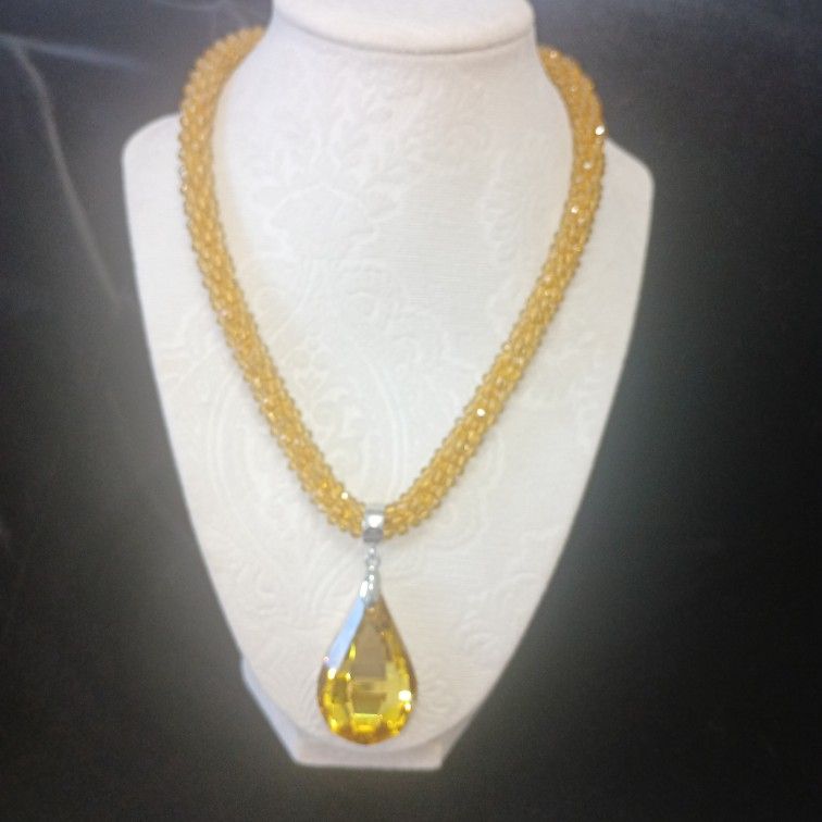 Simulated Citrine Pendant