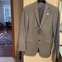 Brand New  Jacket  38 R Grey With Small Strips  John Varvatos Made In Canada