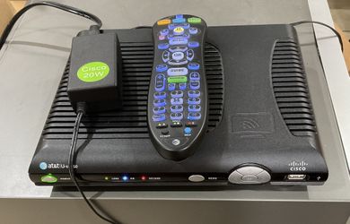 Cisco ISB7005 AT&T U-verse Wireless Cable Box with Remote and Power Cable