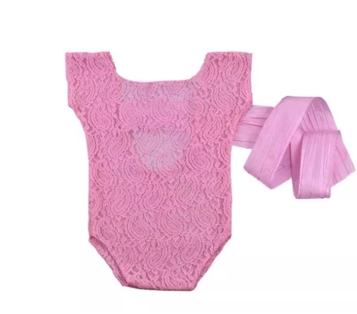 PINK Beautiful Baby Lace Girl Onesie