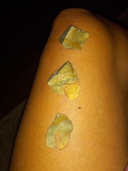 Raw Yellow-Green Flint Stone Lot of 3
