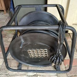 100ft. Pro Audio Snake Cable On Easy Wind Up Rolling Dolly 