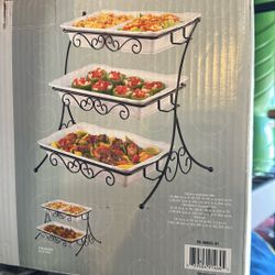 New Tiered Ceramic Buffet Server $30 OBO
