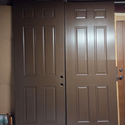 Brand New 75W x 97H Double Entry Doors with Frame (Steel)