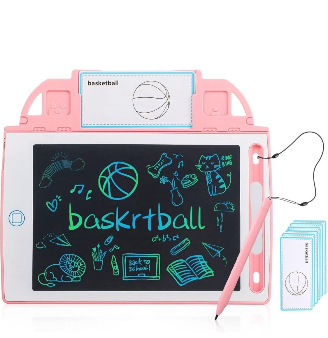 LCD Writing Tablet, Insertable Card Doodle Board for Kids, 8.5 inch