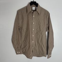 Albini x Todd Snyder Lightweight Houndstooth Flannel Shirt Mens Size US 15 Brown