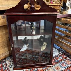 Hardwood Wall Curio Cabinet Wall mount