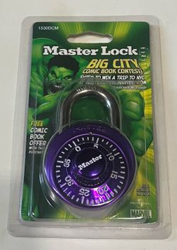 Vintage factory sealed 2002 Marvel Hulk Master Lock Padlock(purple)