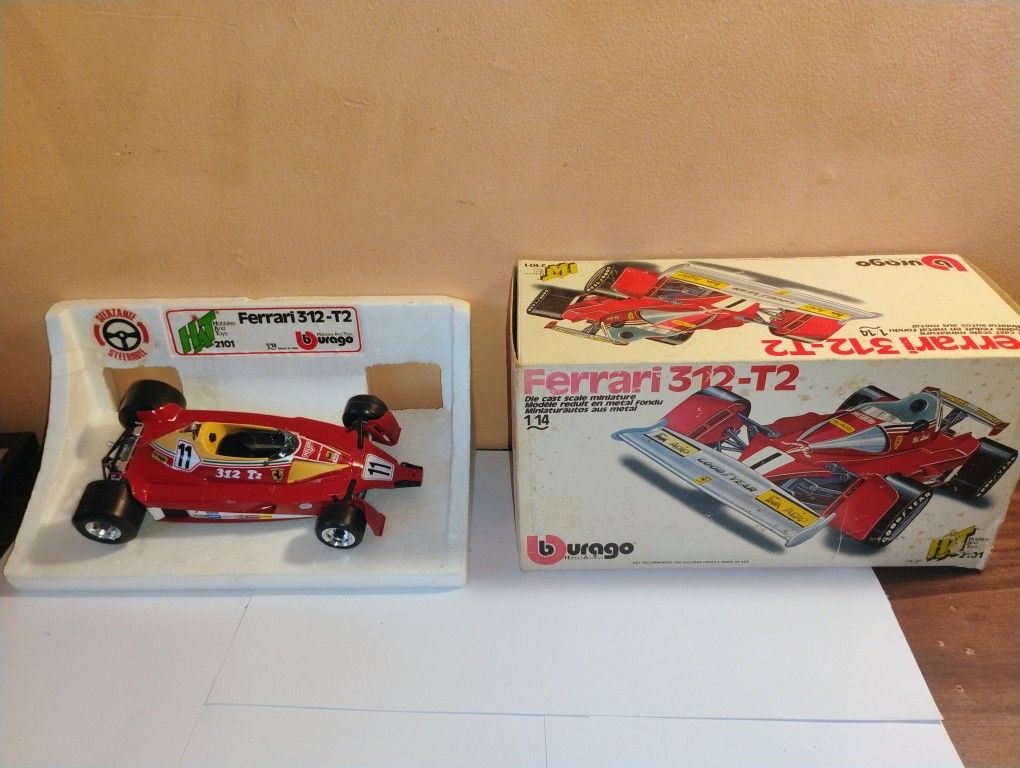 Bburago Red Ferrari 312-T2 Scale 1/14 Die-Cast Metal Model Car With Box