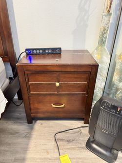 Brown Nightstand 2 Drawer