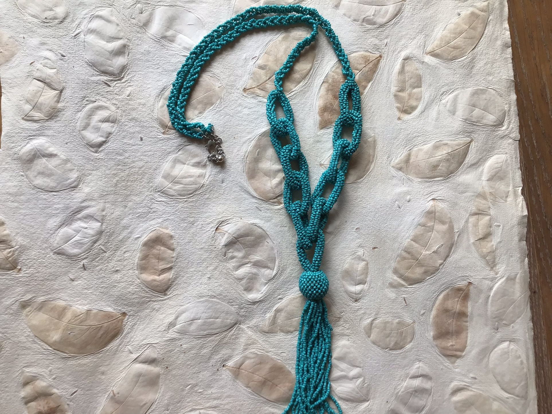 Long Turquoise Beaded Necklace