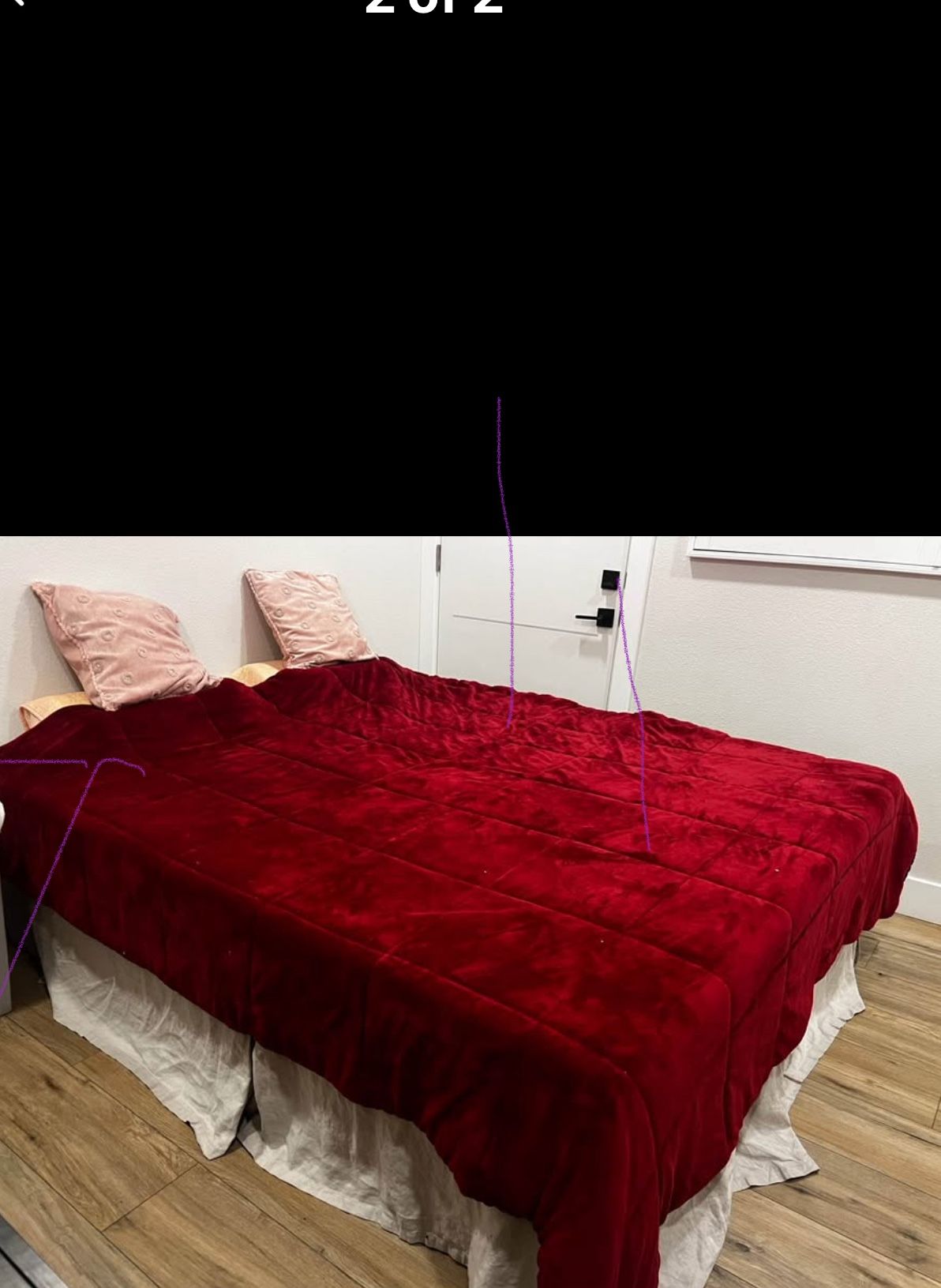King Bed Include Firm Mattress+frame+ comforter And Skirt
