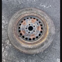 1 X 195/65r15 5x4.5 5x114.3 Stock Tacoma Civic Camry  Mustang Altima Tacoma rim Wheel 80% Treads Tire!!