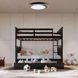 BB32 Full/Full Bunk Bed Black 😍🥰😘