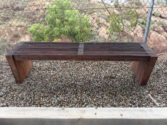 Modern slatted solid-wood outdoor bench