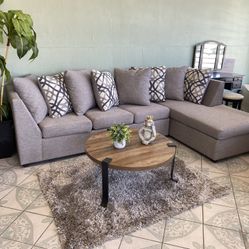 Grey Sectional With Designed Pillows ‼️available In Other Colors‼️