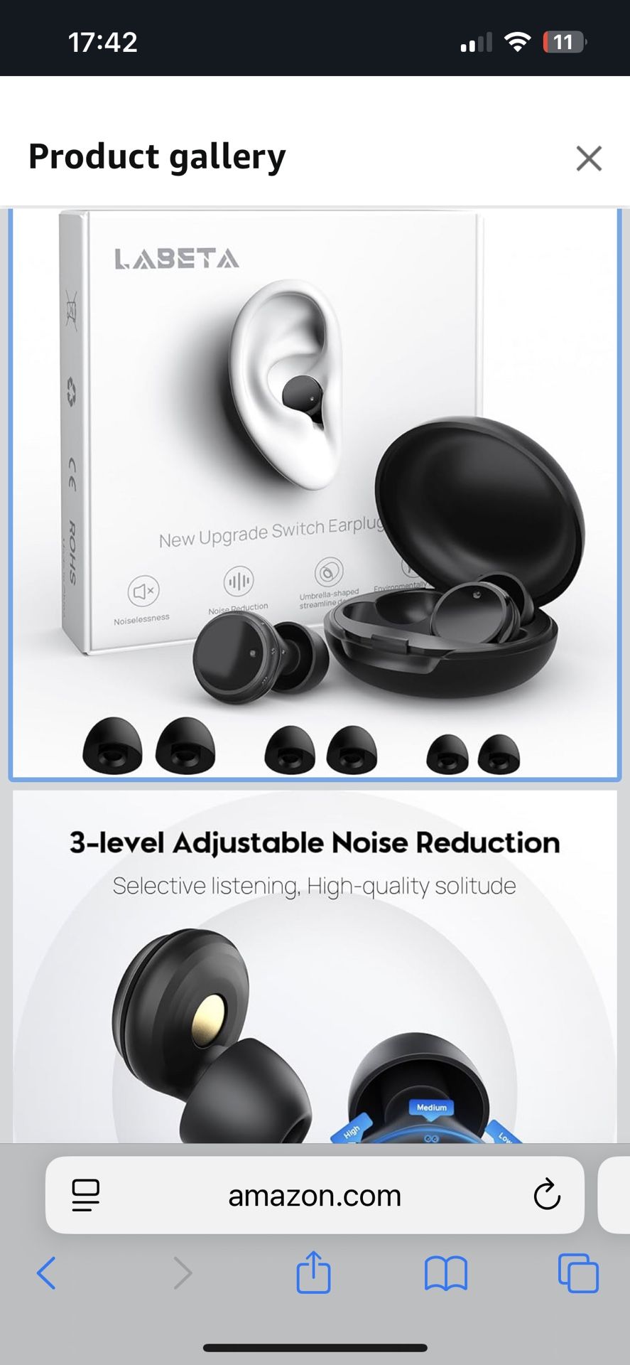 Switchable Concert Ear Plugs for Noise Reduction， Adjustable Earplugs, Multi-Size Silicone Earbuds, 3 Noise Relief Modes for Focus, Study, Work and Tr