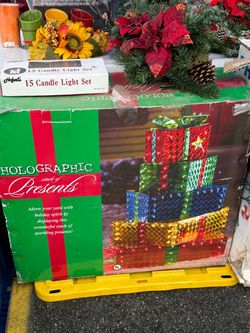 Holographic Stack of Presents Yard Decoration