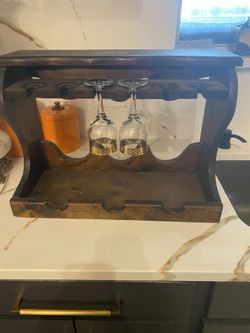 Vintage Wooden Wine Rack Shelf 