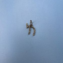 14K Solid Yellow Gold Chai Pendant Necklace Symbol of Life 3g